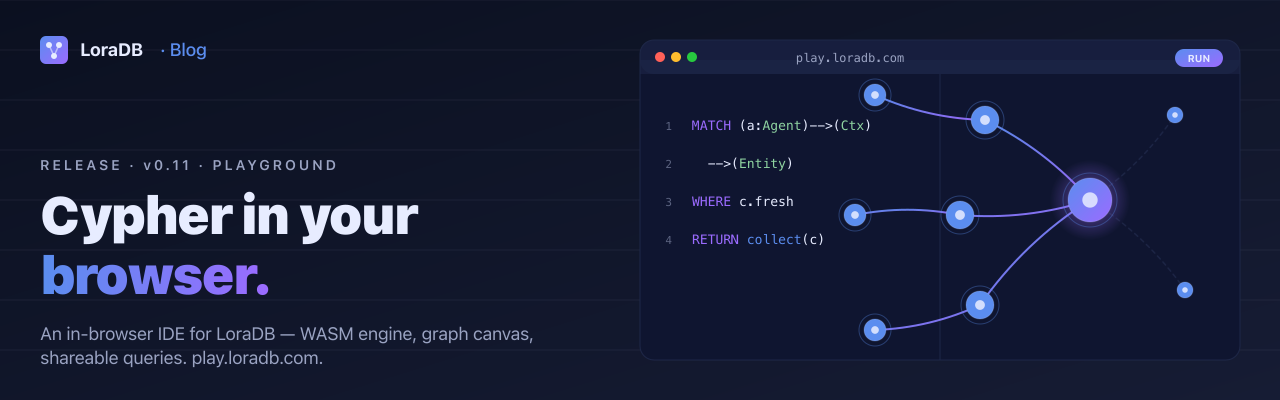 LoraDB v0.11 — query playground in your browser.