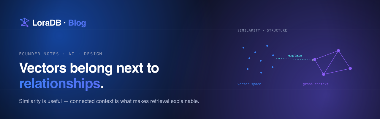 Vectors belong next to relationships — connected context makes retrieval explainable.